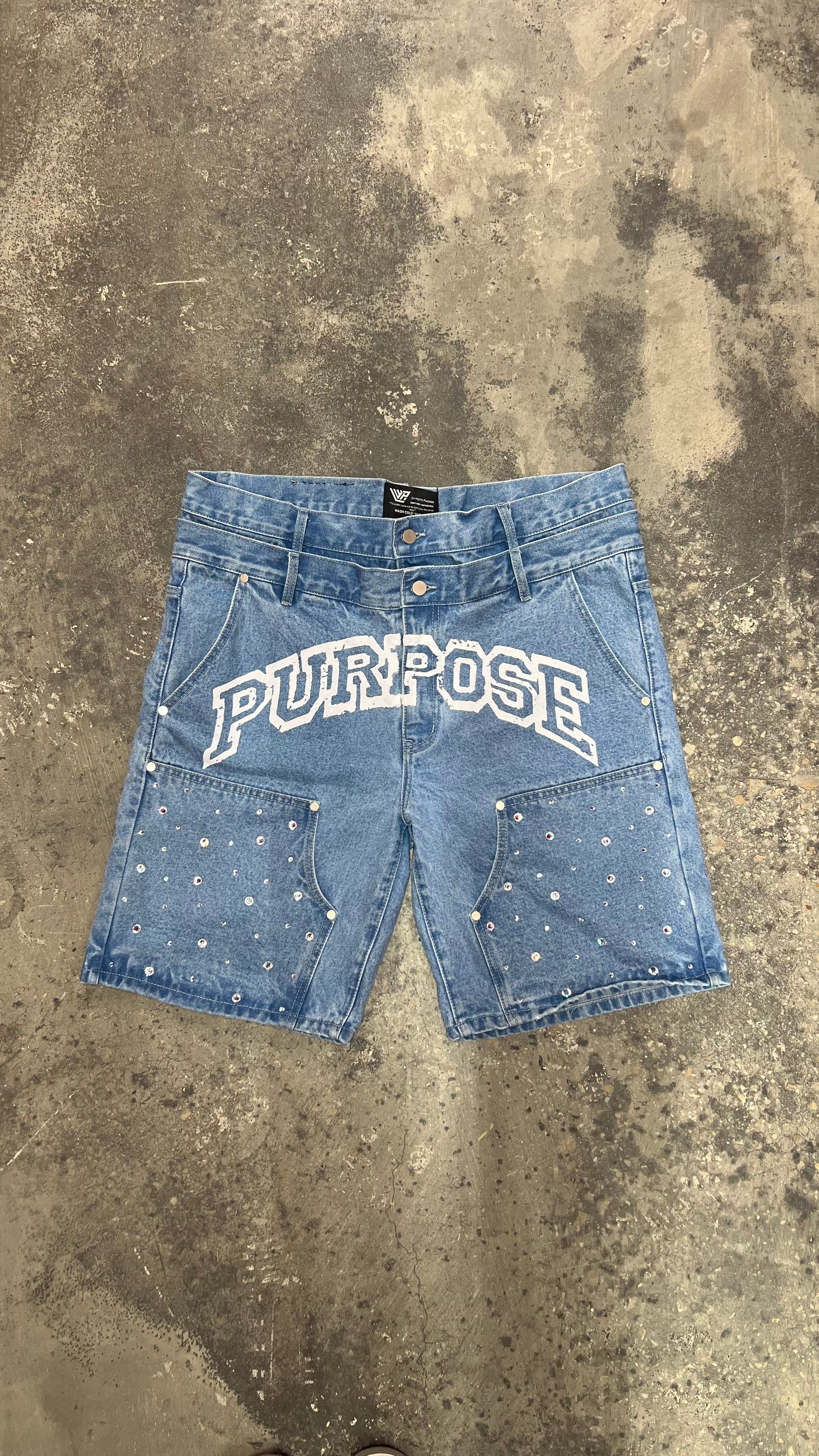 RHINESTONE JORTS (READY TO SHIP)